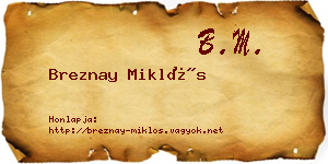 Breznay Miklós névjegykártya