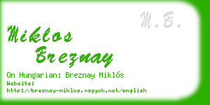 miklos breznay business card